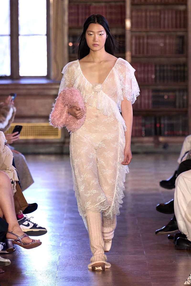 sandy liang fall winter 2023 new york fashion week runway dress balletcore coquette soft goth 