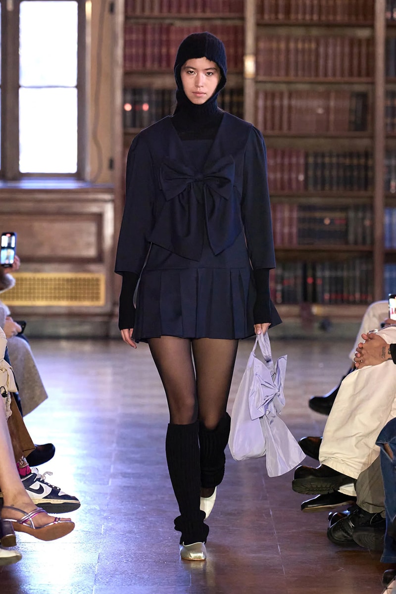 sandy liang fall winter 2023 new york fashion week runway dress balletcore coquette soft goth 