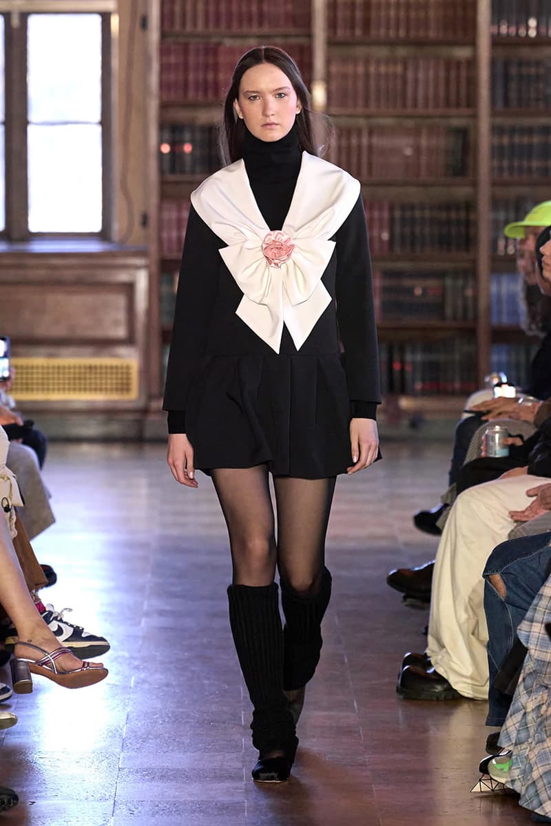 sandy liang fall winter 2023 new york fashion week runway dress balletcore coquette soft goth 