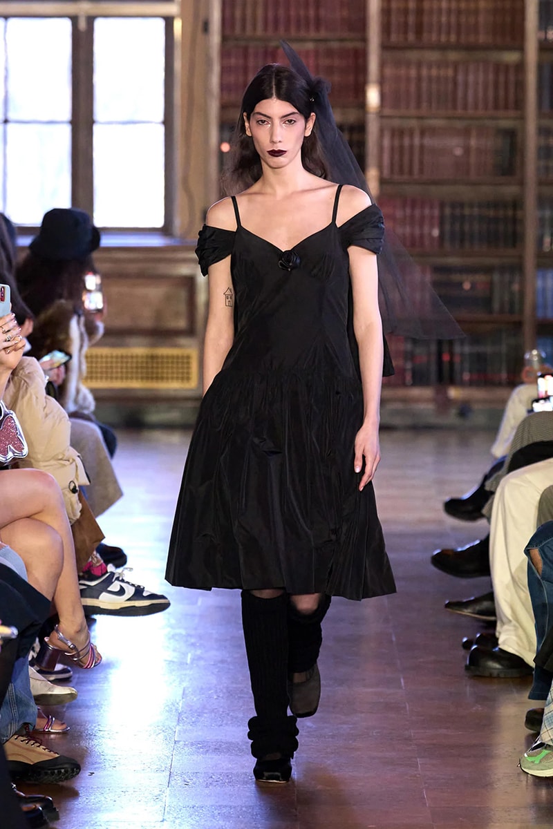 sandy liang fall winter 2023 new york fashion week runway dress balletcore coquette soft goth 