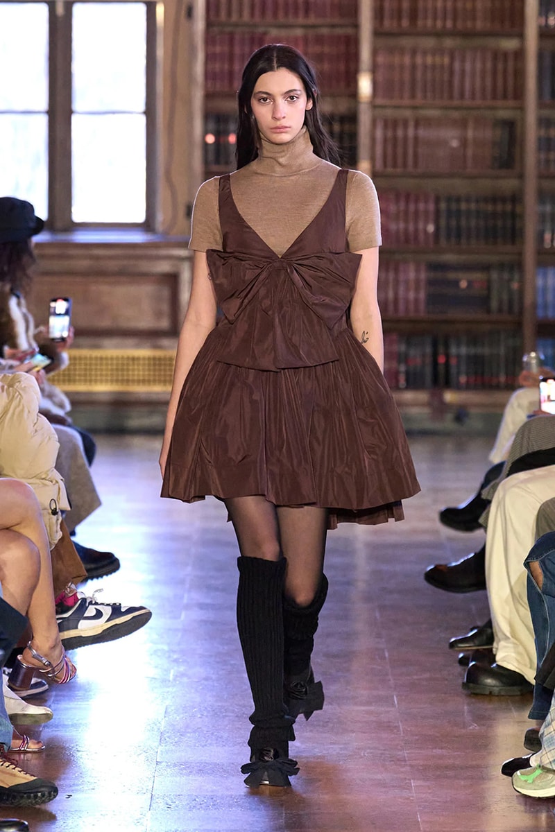 sandy liang fall winter 2023 new york fashion week runway dress balletcore coquette soft goth 