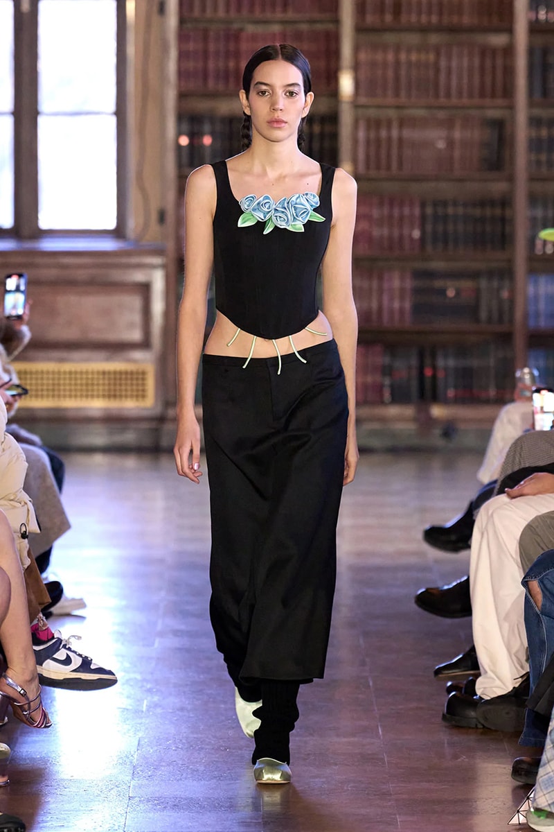 sandy liang fall winter 2023 new york fashion week runway dress balletcore coquette soft goth 