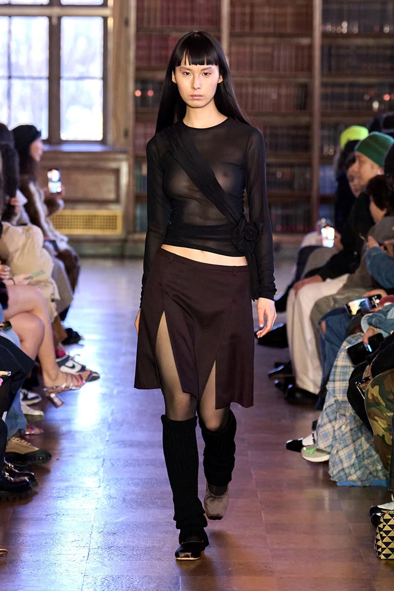 sandy liang fall winter 2023 new york fashion week runway dress balletcore coquette soft goth 