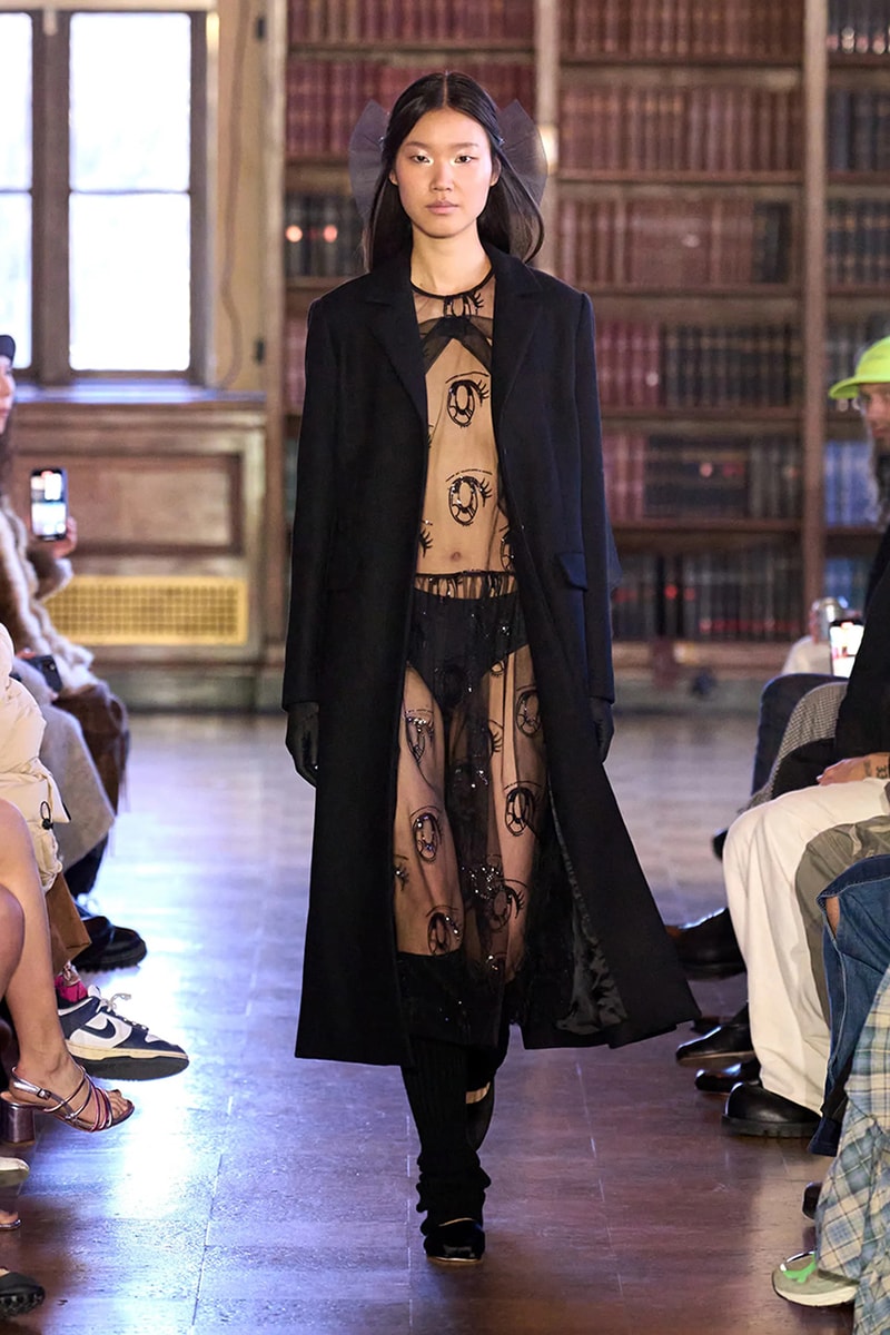 sandy liang fall winter 2023 new york fashion week runway dress balletcore coquette soft goth 