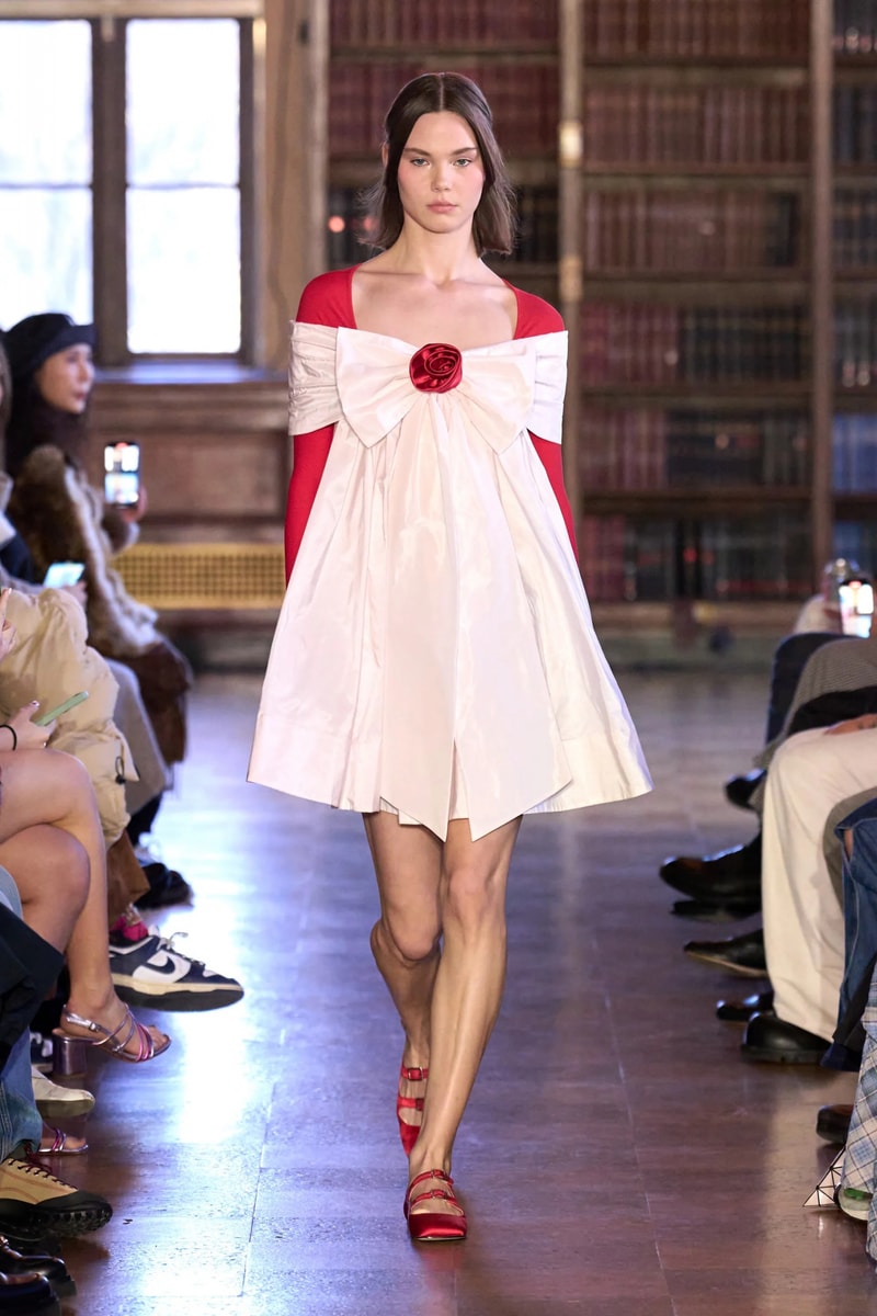 sandy liang fall winter 2023 new york fashion week runway dress balletcore coquette soft goth 