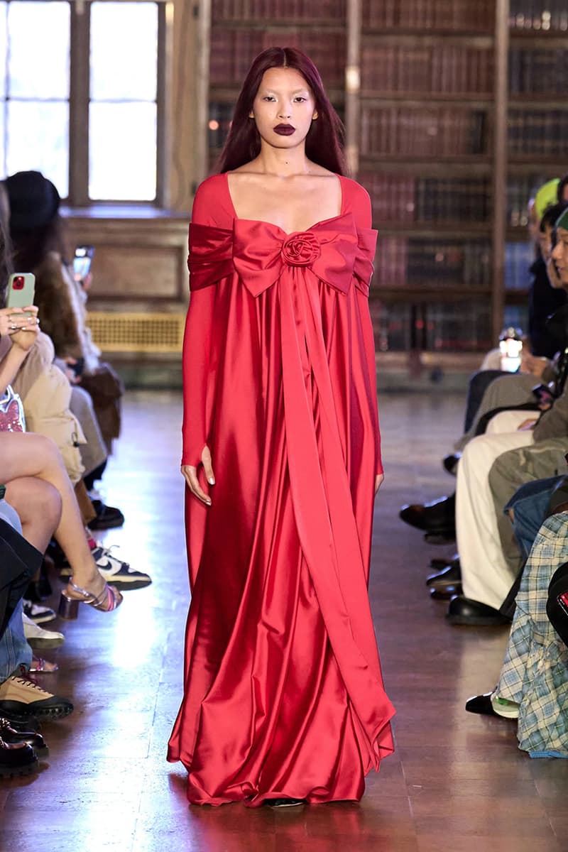 sandy liang fall winter 2023 new york fashion week runway dress balletcore coquette soft goth 