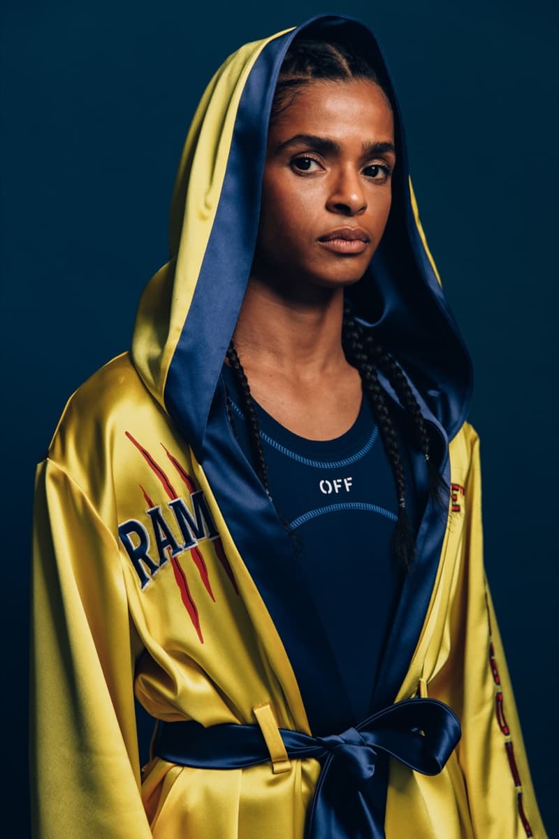 off white ramla ali boxing robe satin gloves