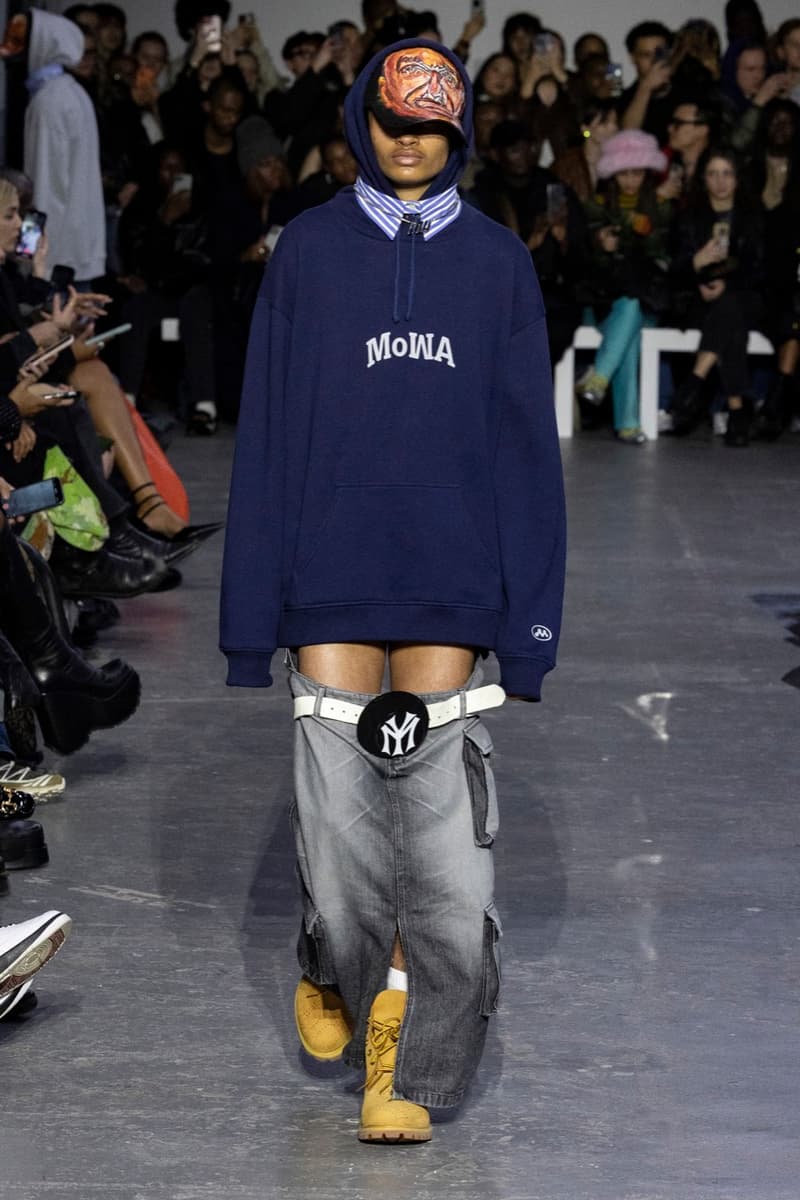 mowalola london fashion week runway hats lights baggy trousers