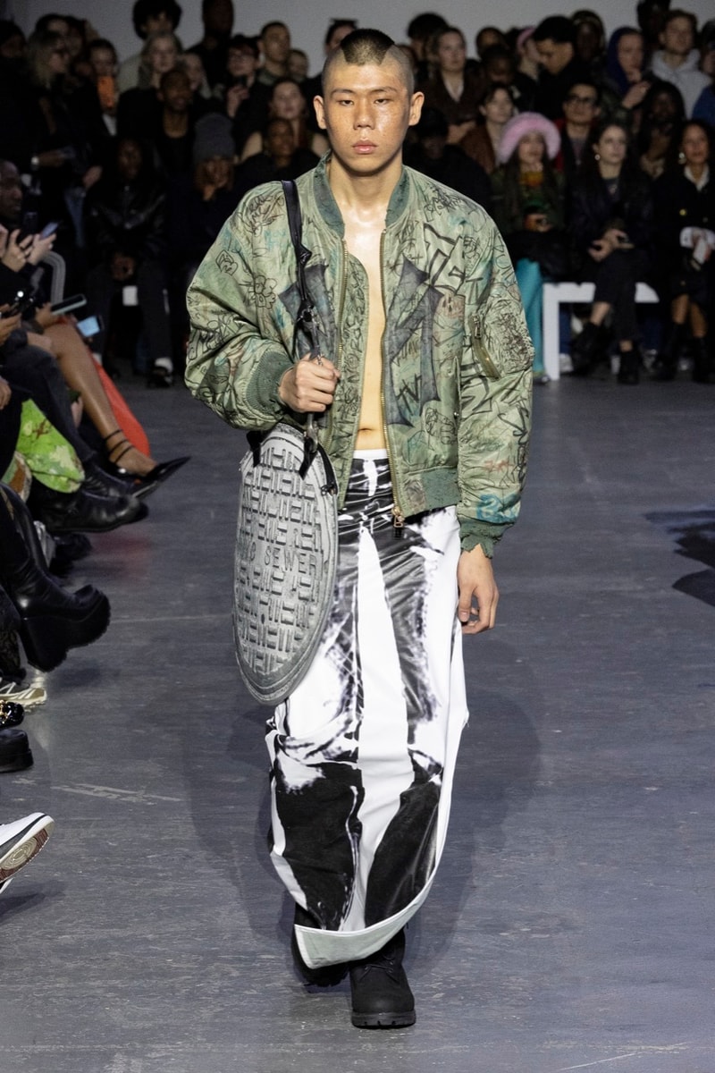 mowalola london fashion week runway hats lights baggy trousers