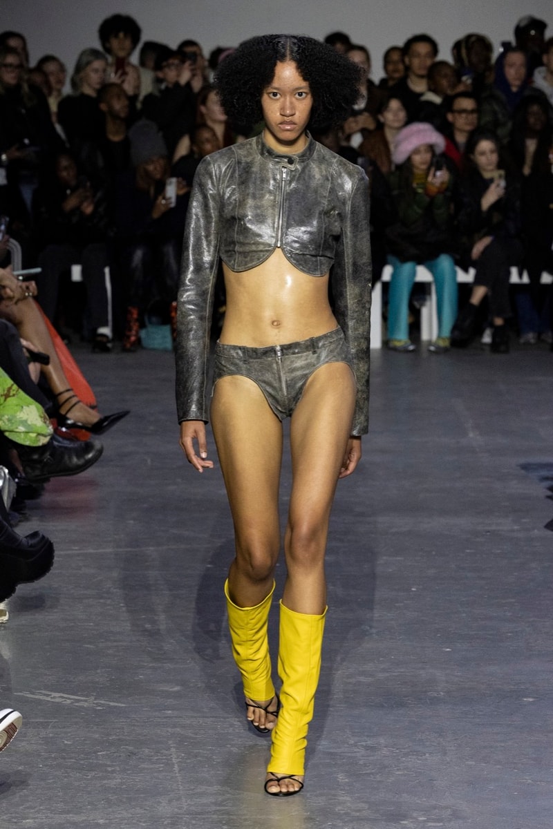 mowalola london fashion week runway hats lights baggy trousers