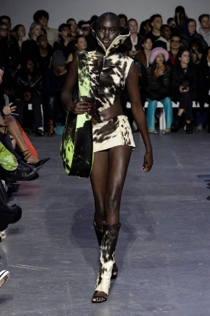mowalola london fashion week runway hats lights baggy trousers