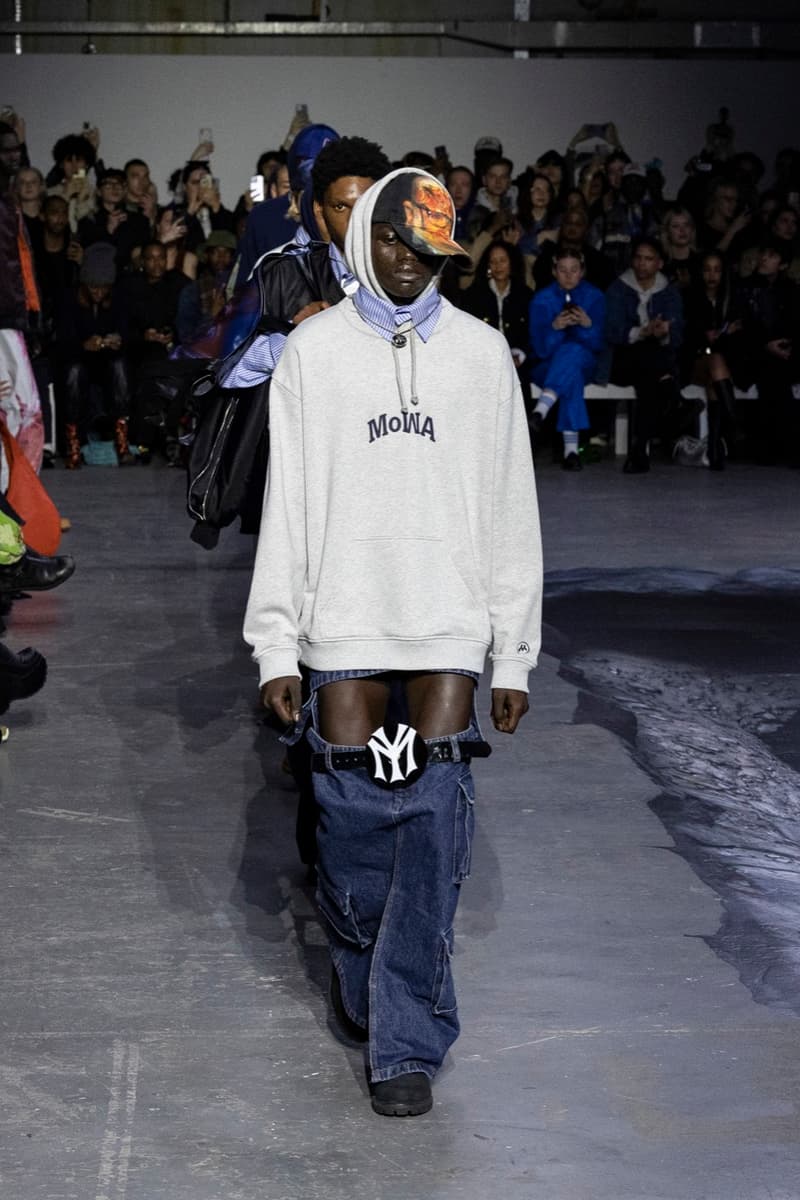 mowalola london fashion week runway hats lights baggy trousers