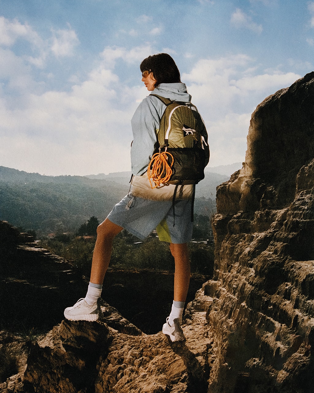 Maison Kitsuné and wander spring summer collaboration activewear campaign imagery 