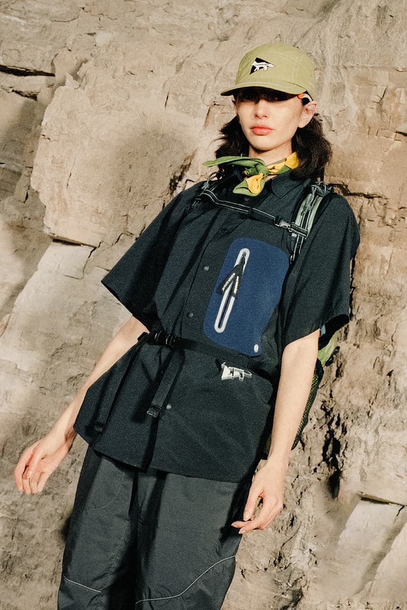 Maison Kitsuné and wander spring summer collaboration activewear campaign imagery 