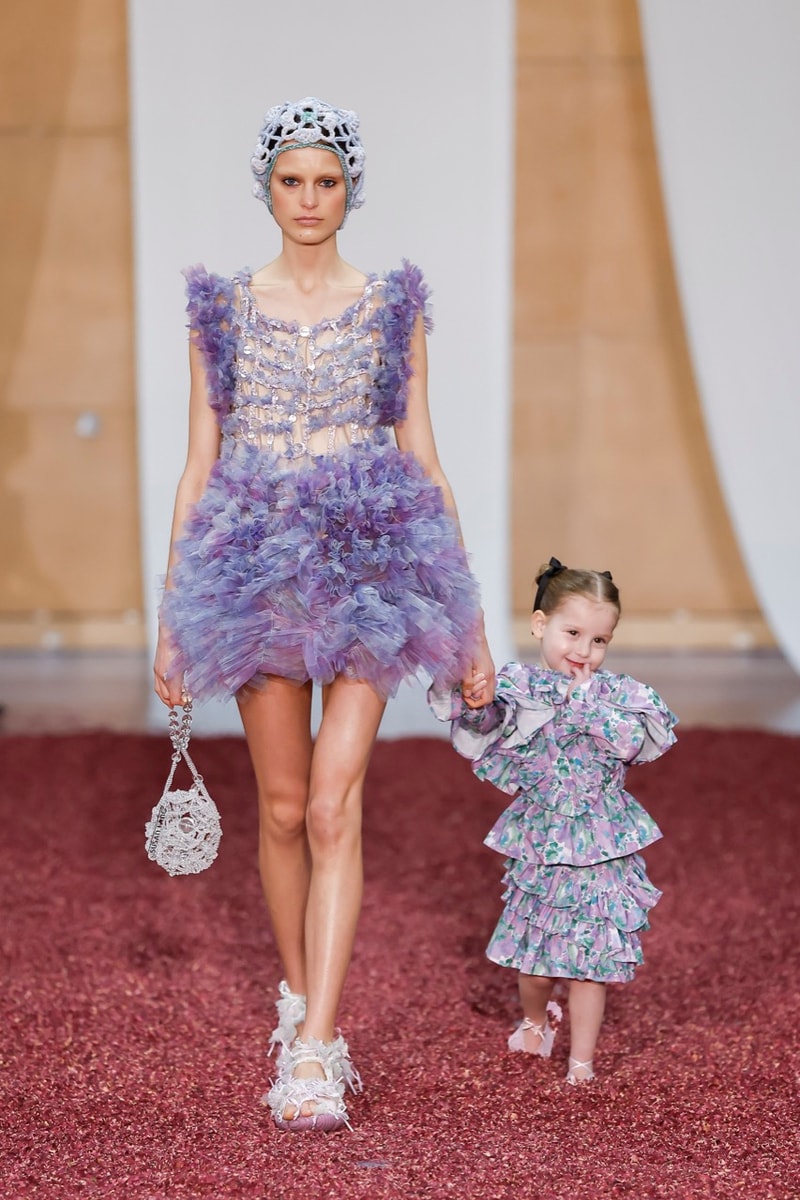 susan fang london fashion week rose petals lace tulle dress