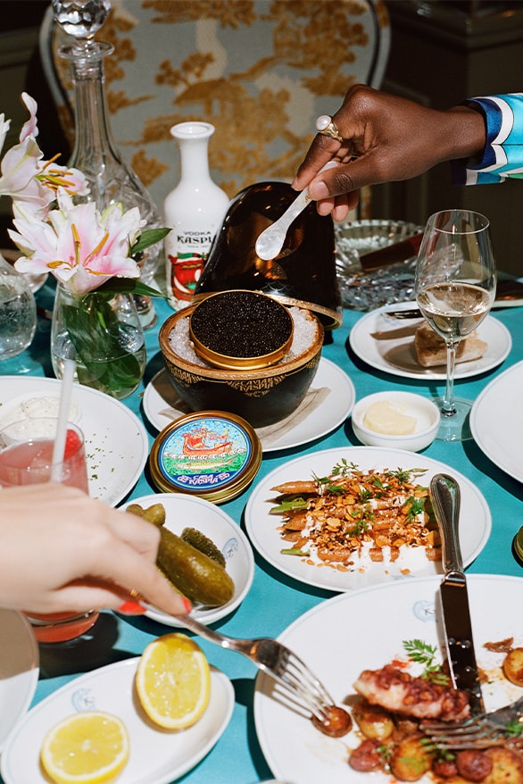 casablanca caviar paris collaboration food shirts restaurant