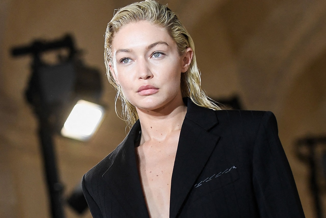 Gigi Hadid Blonde Hair Root Regrowth Prada Milan Fashion Week 