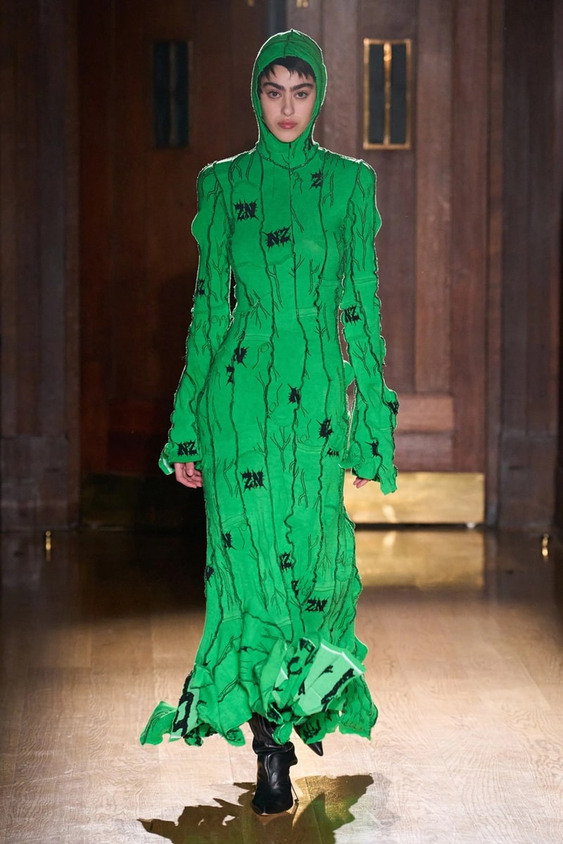 natasha zinko london fashion week runway monster green