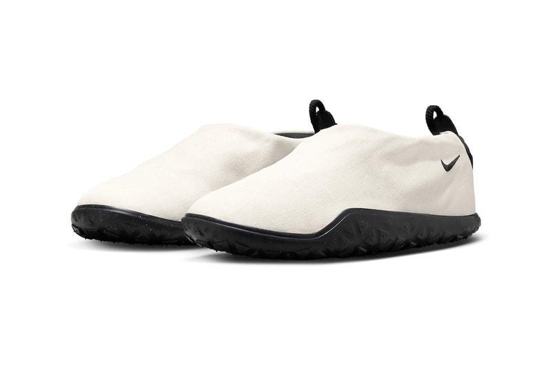 nike moc sail beige canvas black sneaker slip on shoe