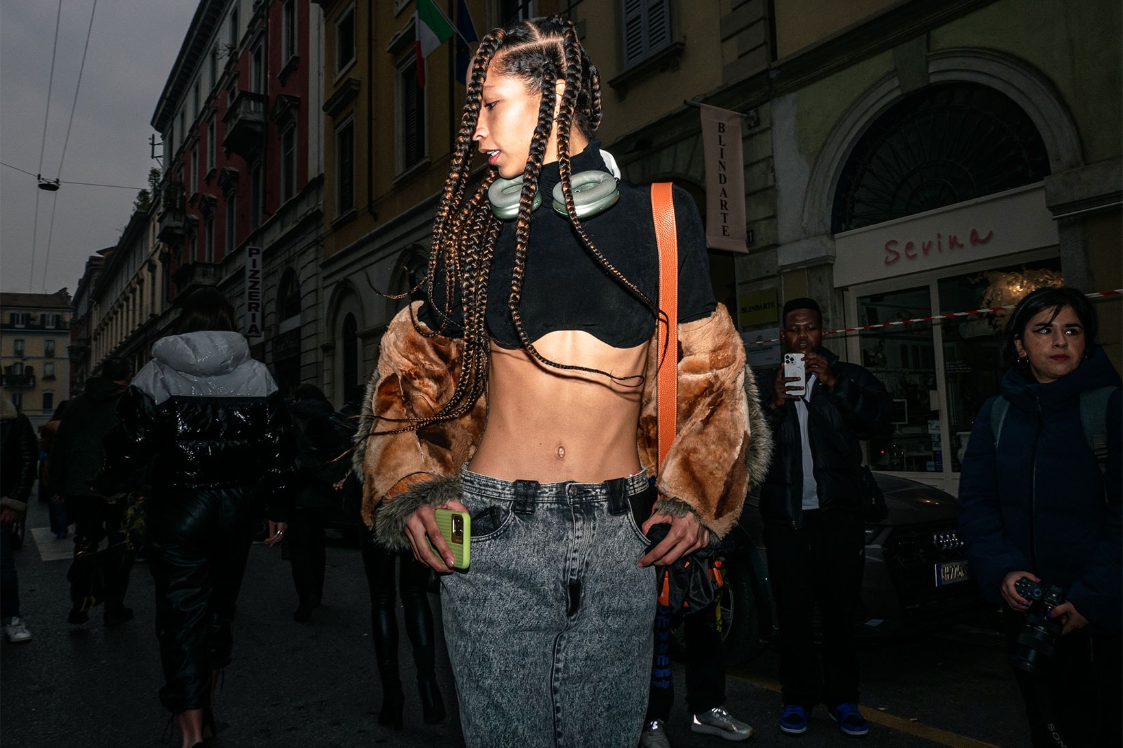 Best Street Style Milan Fashion Week FW23 Outfits Images Diesel Prada 