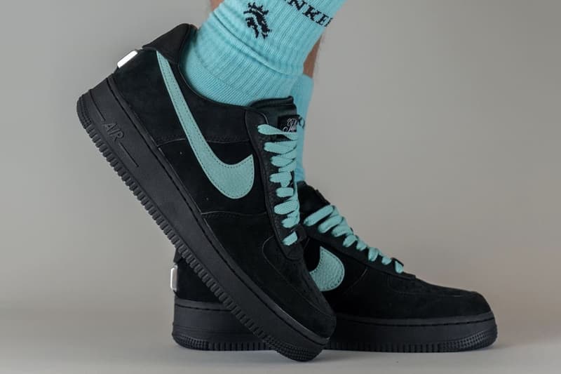 nike tiffany sneaker air force black blue swoosh