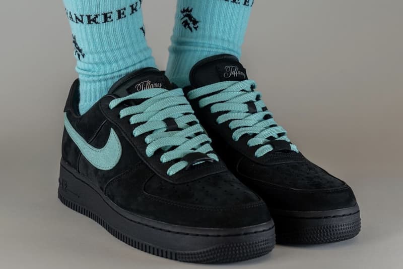 nike tiffany sneaker air force black blue swoosh