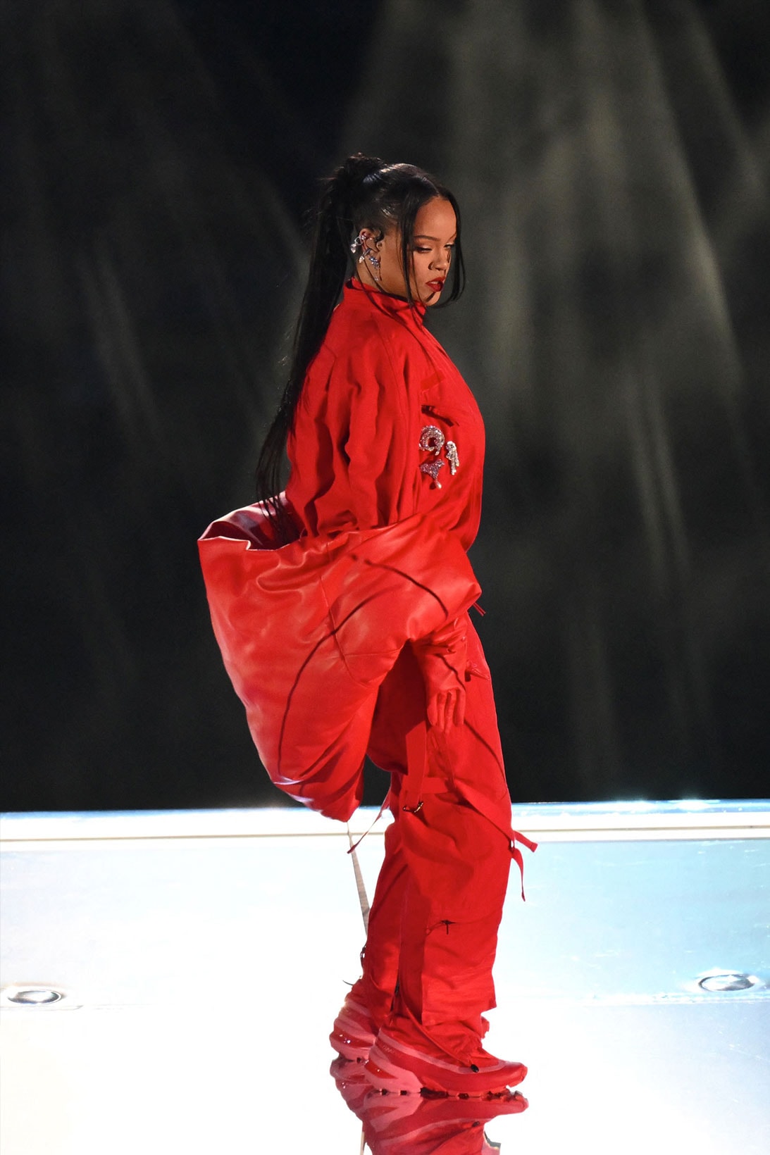 Rihanna Super Bowl Halftime Show Outfit Details MM6 Maison Margiela Salomon Images