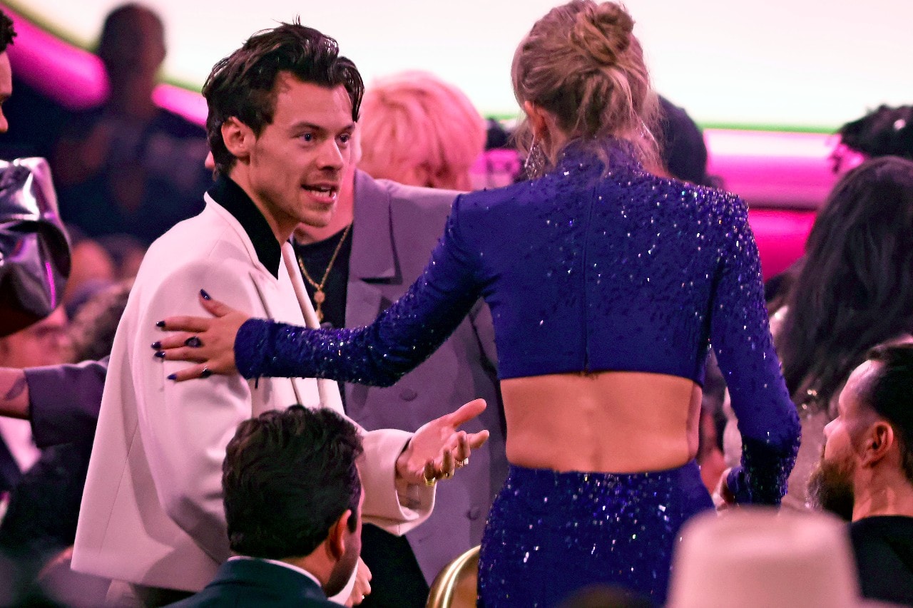 taylor swift harry styles interact 2023 grammys as it was 