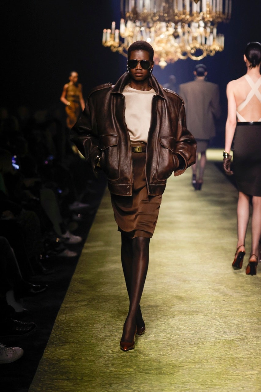 saint laurent paris fashion week runway show clothes chandelier 