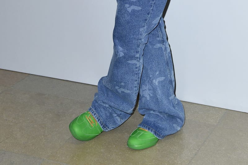 Pharrell Teases Green Humanrace x adidas Samba at Paris Fashion Week