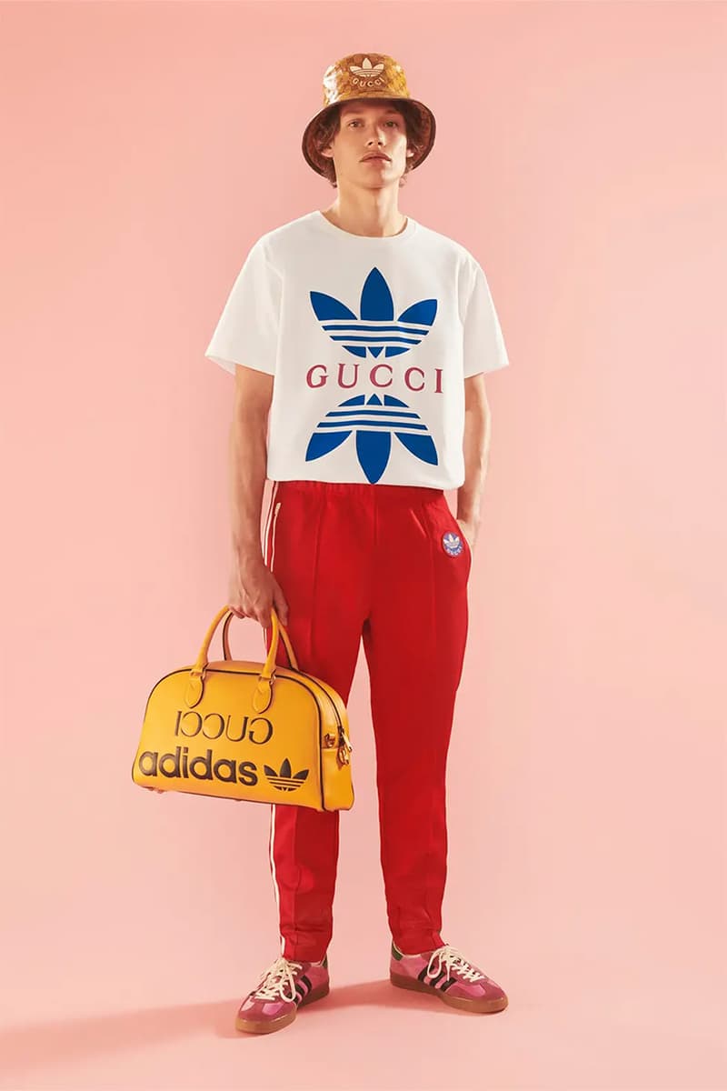 adidas gucci collaboration footwear sneakers slides hats bags