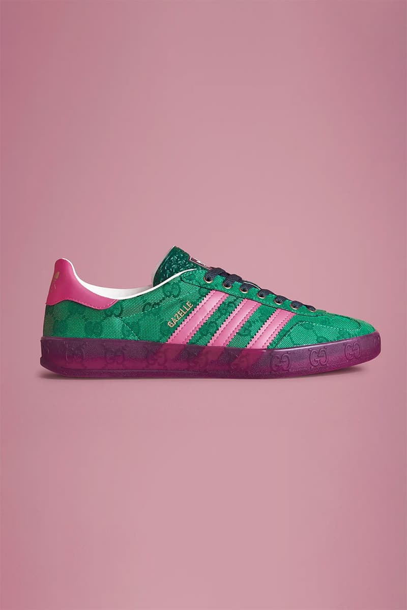 adidas gucci collaboration footwear sneakers slides hats bags