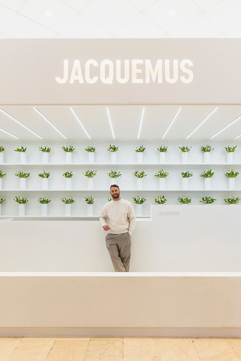 jacquemus paris pop up galeries lafayette coffee flowers