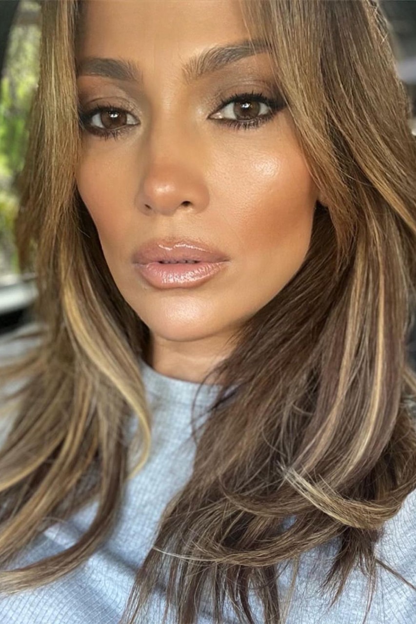 Jennifer Lopez Mocha Brown Bronde Hair Color Roots Photos Instagram