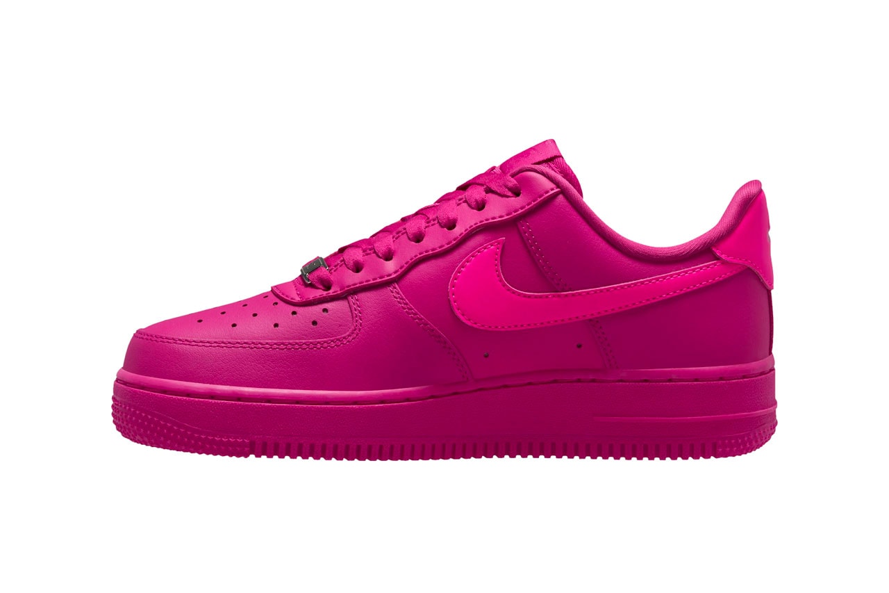 Custom Nike Air Force 1 Sneakers Hand Painted Pink Fire 