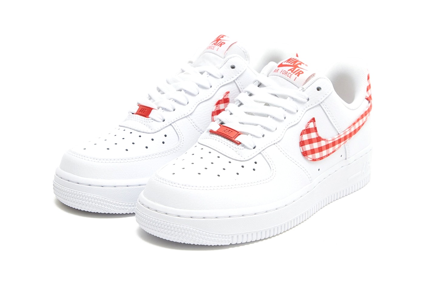 nike air force 1 low gingham red blue sneakers