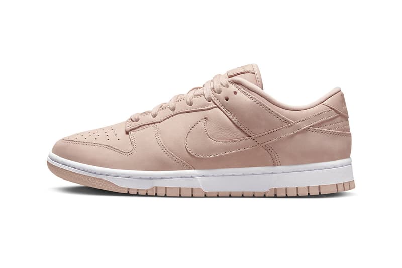 Nike Dunk Low PRM Premium Women's Sneakers Coral Pink Release Images Where to buy Pink Oxford 