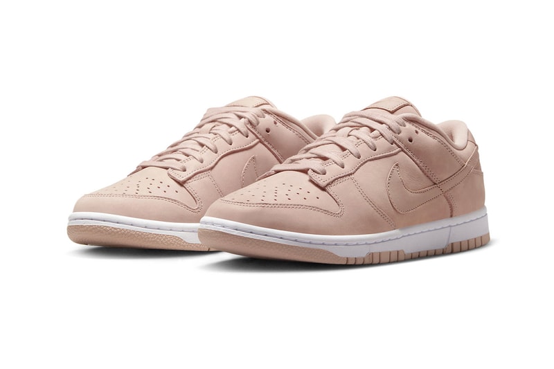 Nike Dunk Low PRM Premium Women's Sneakers Coral Pink Release Images Where to buy Pink Oxford