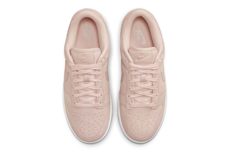 Nike Dunk Low PRM Premium Women's Sneakers Coral Pink Release Images Where to buy Pink Oxford 