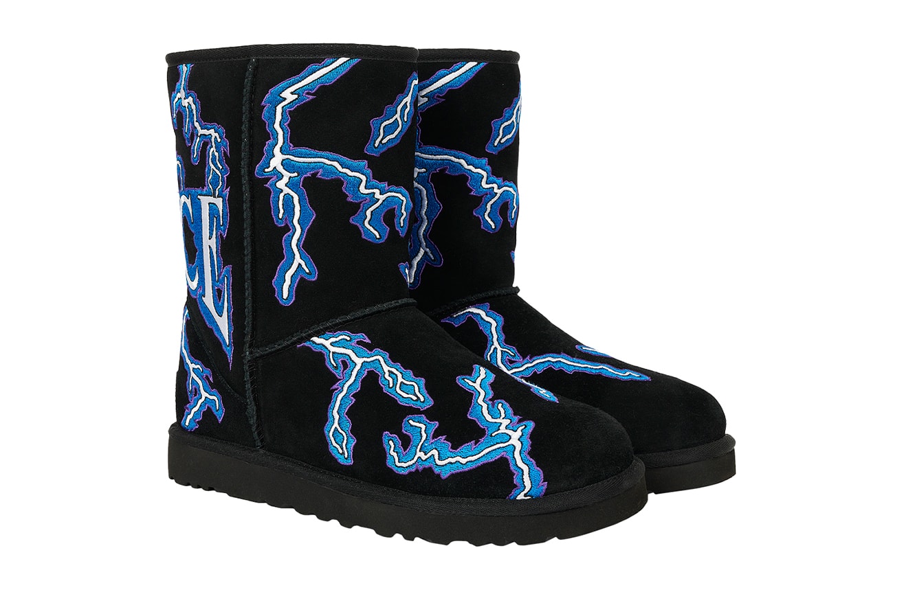 palace ugg boots collaboration brown black blue