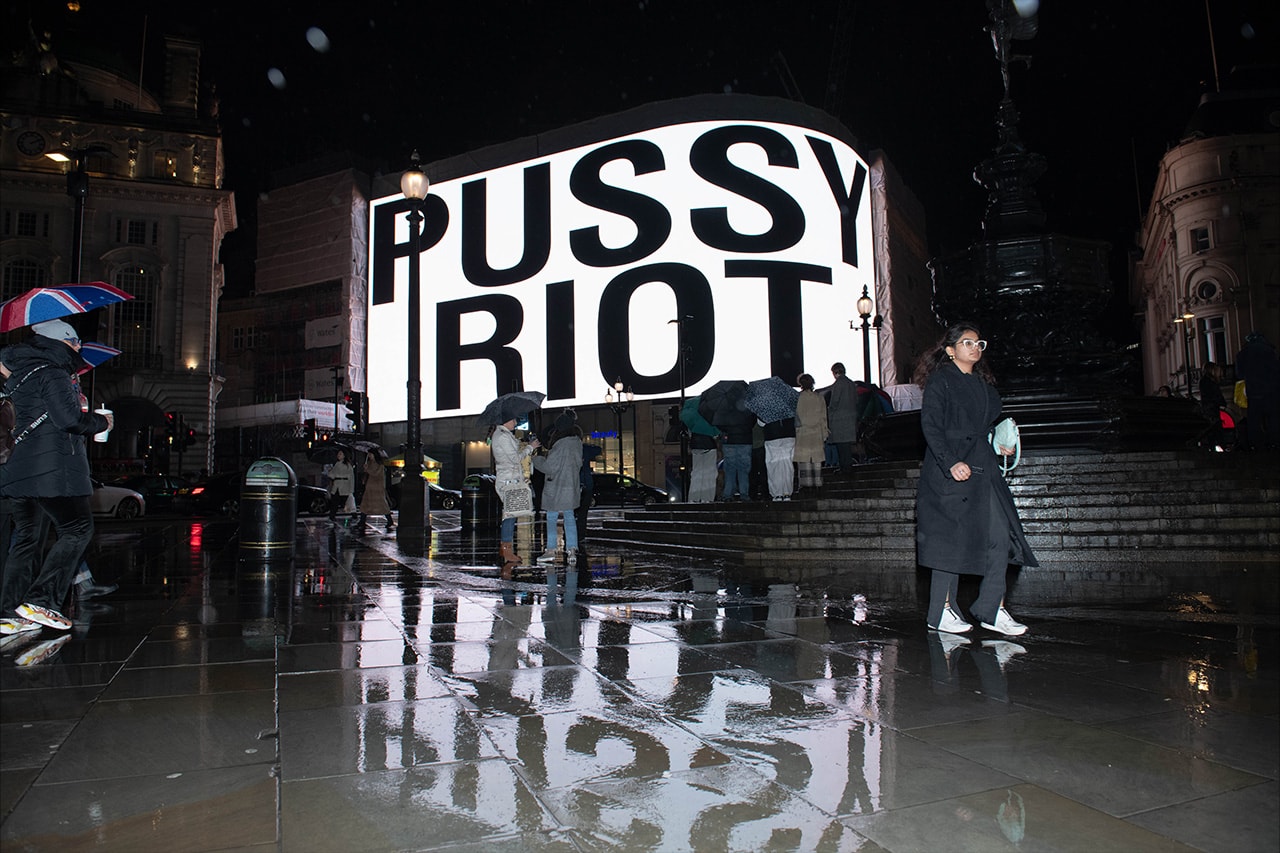 pussy riot nadya tolokonnikova circa art london piccadilly lights