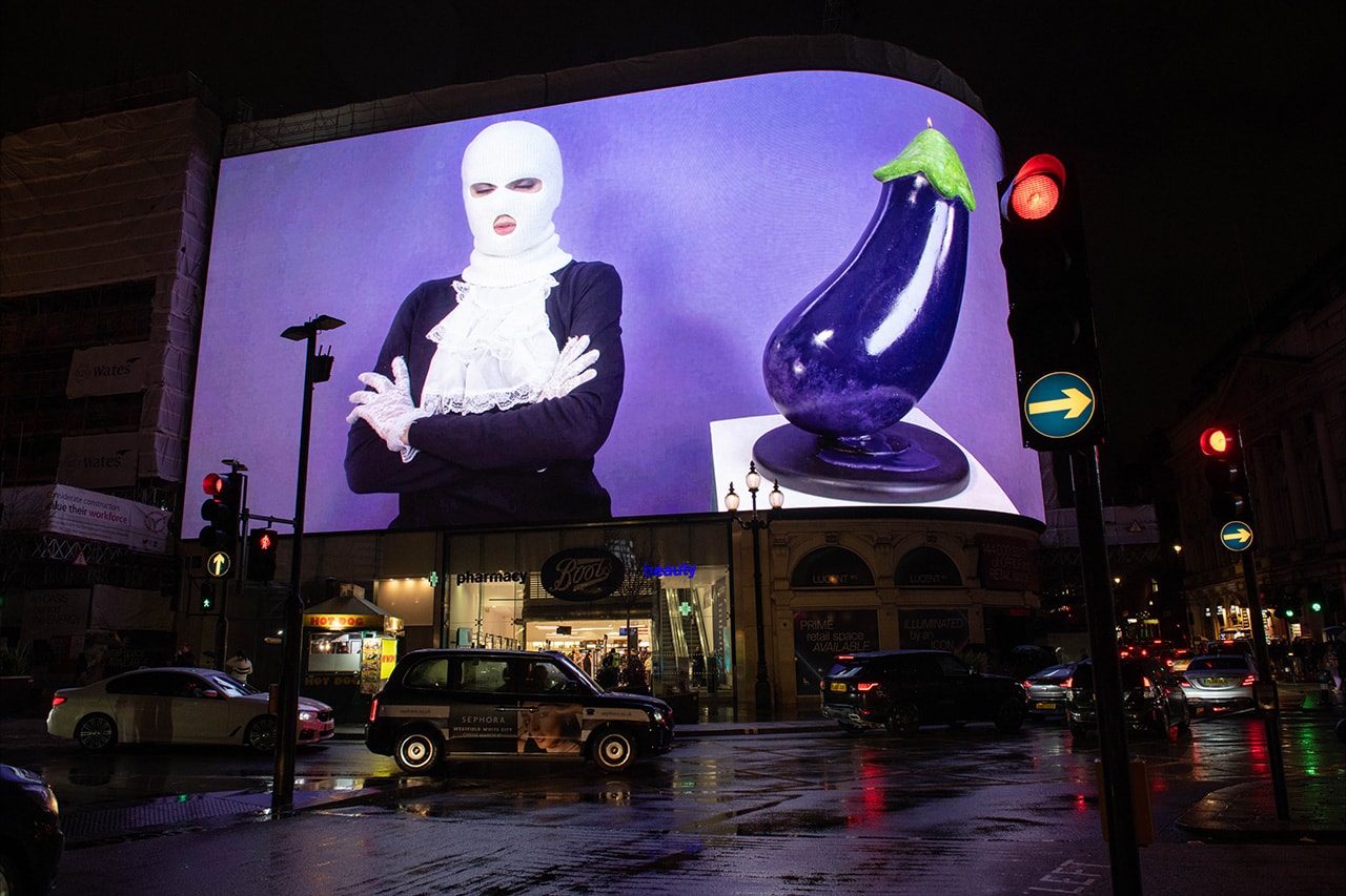 pussy riot nadya tolokonnikova circa art london piccadilly lights