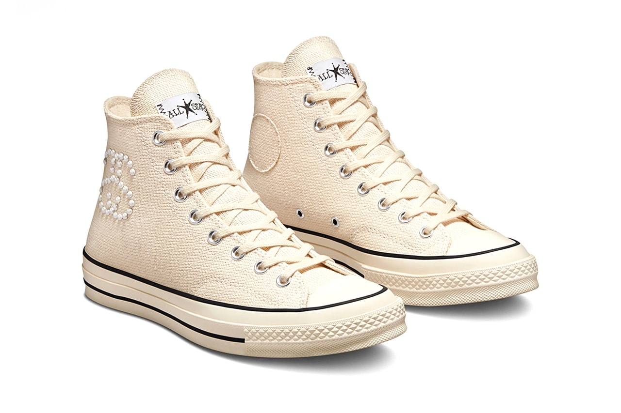 Stussy Converse Chuck 70 Hi Fossil Collaboration Pearl Studs Release Date Images 