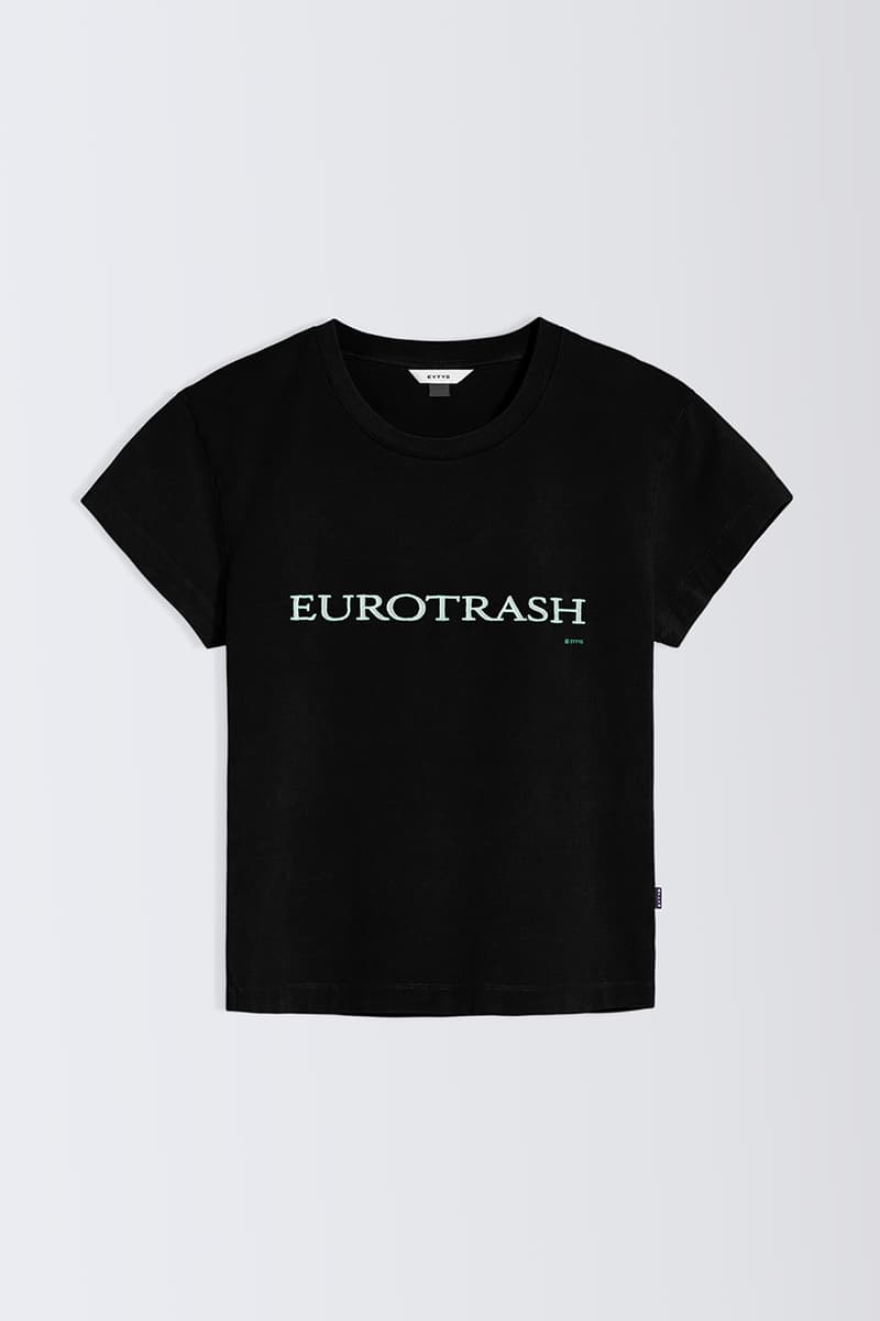 eytys eurotrash baby tshirt cropped pink blue