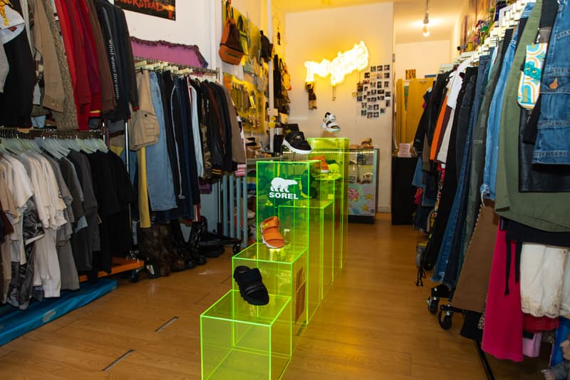 hypebae sorel rogue emma rogue pop up event footwear collection kinetic sandal lower east side vintage store 
