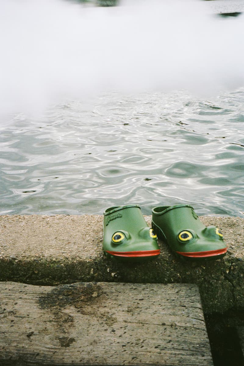 jw anderson wellipets frog clogs yellow green shoes