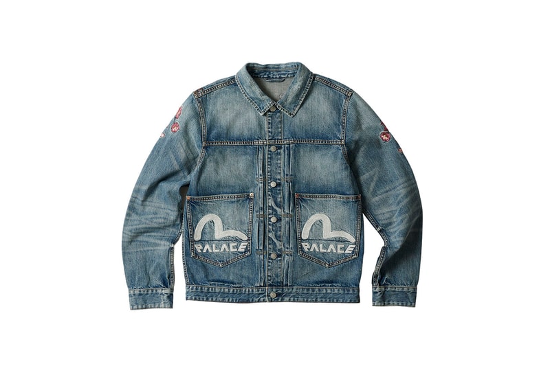 palace evisu denim hats hoodies jeans prints