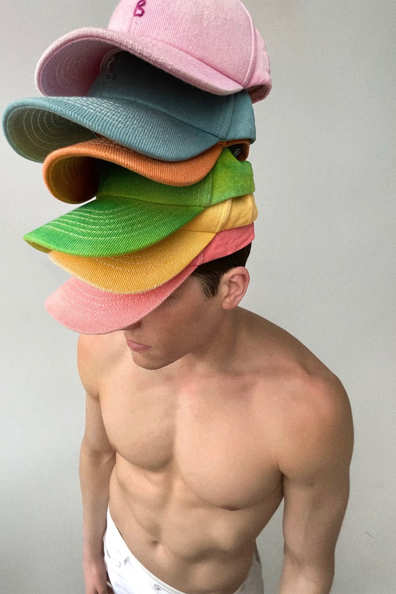 ruslan baginskiy spring summer hand-dyed baseball caps lookbook