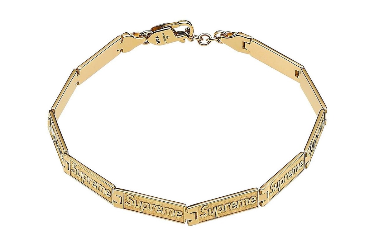 supreme jacob & co spring summer 2023 engraved link bracelets 