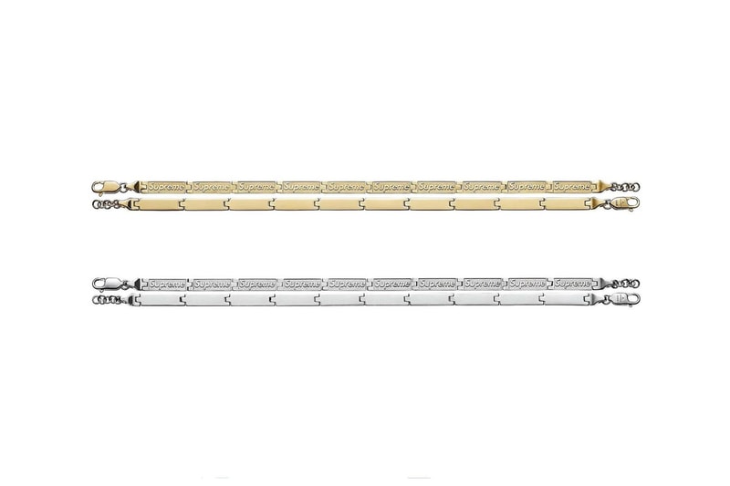 supreme jacob & co spring summer 2023 engraved link bracelets